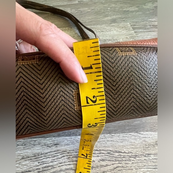 Vintage Texier French Signature Logo Brown Leather Satchel Shoulder Bag - Picture 10 of 11